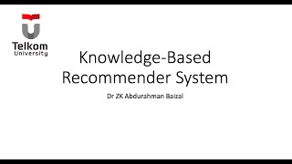 KnowledgeBased Recommender System Part2 [upl. by Ful649]