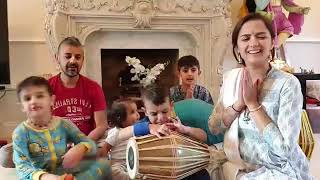 British Devotee Family Singing Hare Krishna [upl. by Allina66]