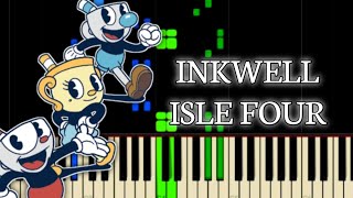 Inkwell Isle Four Piano Tutorial  Cuphead DLC Synthesia  RaptorWader [upl. by Ahsimat]