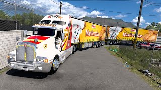 Doble tráiler Kenworth T600 México Entrada Difícil Curvas Peligrosas American Truck Simulator [upl. by Akinhoj]