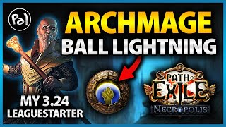 PoE 324 Archmage Ball Lightning Hierophant  My Leaguestarter for Necropolis Full Build Guide [upl. by Penelopa]