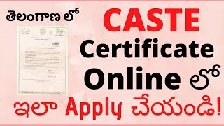 Caste Certificate in Telangana State  Apply Community Certificate Online from Meeseva Website [upl. by Hasty]