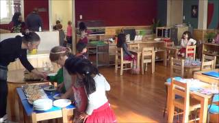 Montessori in New Zealand Young children preparing community lunch [upl. by Carolee]