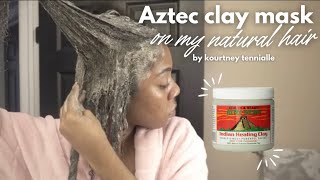 hair vlog I tried the aztec clay mask on my natural hair [upl. by Aniuqahs]