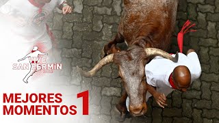 MEJORES MOMENTOS del PRIMER ENCIERRO de San Fermín 2023  Toros de La Palmosilla [upl. by Edmond]