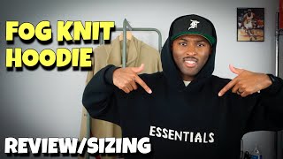 YOU NEED THIS HOODIE FOG ESSENTIALS KNIT HOODIE REVIEW  SIZING [upl. by Huskamp728]