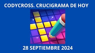 Codycross Crucigrama de Hoy 28 Septiembre 2024 [upl. by Lednem]