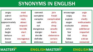 Learn 150 Common Synonyms Words in English to Improve your Vocabulary [upl. by Susy]