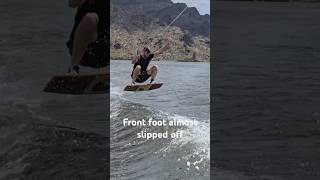 Thought i was 💀 for sure wakeboarding wakeskate arizona boating [upl. by Aleron]