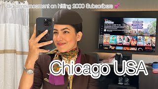 Etihad Airways Cabin Crew in Chicago USA 🇺🇸 Big announcement on hitting 2k Subs😍 [upl. by Anerual331]