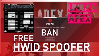 FREE 2542019 quotHWID SPOOFERquot🔥APEX🔥BANNED🔥BAN FIX [upl. by Alliehs]