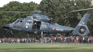 Eurocopter AS365 Dauphin landing during Bastille Day Parade at Paris [upl. by Nomaid]