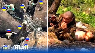 Ukraine soldiers storm Russian trenches and force them to surrender near Bakhmut [upl. by Sueddaht]