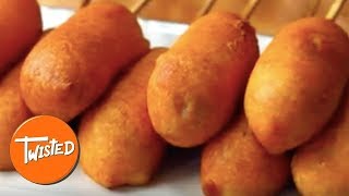 How To Make Cheeseburger Corn Dogs At Home  Homemade Corn Dogs  Twisted [upl. by Colvert140]