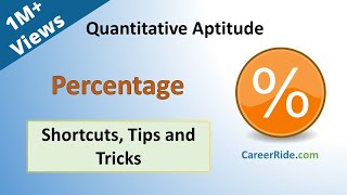 Percentage  Shortcuts amp Tricks for Placement Tests Job Interviews amp Exams [upl. by Hance]