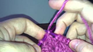 How to PSSO Left Handed Pass Slipped Stitch Over [upl. by Esilana]