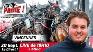 ICI on PARIE  Vincennes Quinté et pronostics en live de lhippodrome Vendredi 20 Septembre 2024 [upl. by Llerehs]