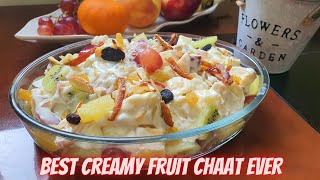 Creamy fruit chaat recipe I ramdan special recipie I cream fruit chaat by cookbook with saba taimoor [upl. by Zachar]