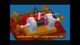 Free piston 2stroke CAD video [upl. by Aramo]