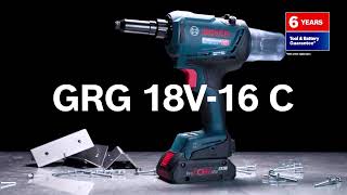 NEW Bosch Cordless Rivet Gun GRG 18V16 C [upl. by Atreb]