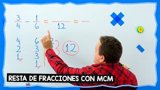 Resta de fracciones con mínimo común múltiplo MCM [upl. by Inafets]