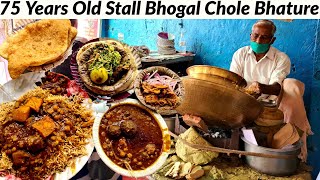 75 Years Old Stall of ICONIC BHOGAL CHOLE BHATURE Is it actually good in Taste Delhi Street Food [upl. by Akirehc961]