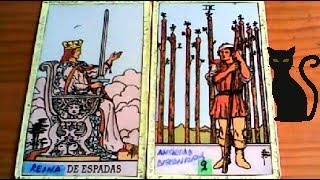 Combinaciones tarot con la REINA de ESPADAS  ARCANOS MENORES DE BASTOS Por TARA [upl. by Aelanna]