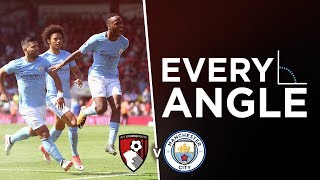 RAHEEM STERLING GOAL  EVERY ANGLE  Bournemouth 12 Man City [upl. by Feldt]