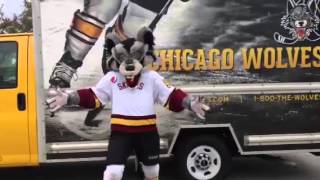 Chicago Wolves Mascot Skates accepts ALSIceBucketChallenge [upl. by Aseret]