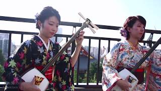 Shamisen Girls KiampKi  Tsugaru Jongara Bushi [upl. by Nolrac650]