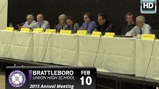 Brattleboro High School Bd Annual Mtg 21015 [upl. by Eirrotal]