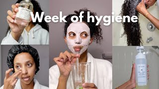 A week of hygiene  Self care routine daily shower routine oral amp skincare [upl. by Nosyrb]