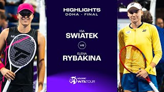 Iga Swiatek vs Elena Rybakina  2024 Doha Final  WTA Match Highlights [upl. by Anastasius867]