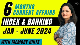 Index amp Rankings 2024  January to June 2024  6 Months Current Affairs 2024 [upl. by Lilias]