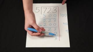 Dividing 723 ÷ 5 Using Partial Quotients [upl. by Yremogtnom]