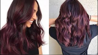 Garnier plum red 626 hair color balayage without bleach at home [upl. by Imelida]