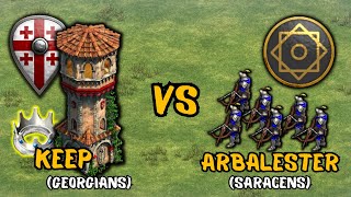 Keep Georgians ⚔️ Arbalester Saracens  AoE II DE [upl. by Whitebook]