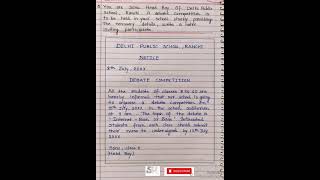 Notice writing class 11 l notice writing on debate competition l notice writing format l notice [upl. by Driskill]