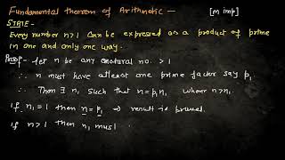 Fundamental Theorem of Arithmetic  Number Theory  Bsc Msc Maths [upl. by Gotthelf]