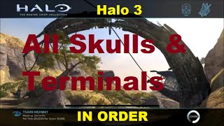 Halo 3  All Skulls amp Terminals In Order [upl. by Noiro649]