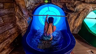 Family Hole WaterSlide at Tikibad Duinrell Waterpark [upl. by Liesa]