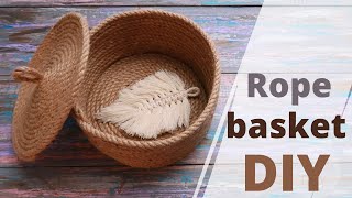 No sew Rope basket DIY tutorial ❤ Easy and cool [upl. by Anerak751]