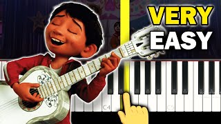 COCO  Un Poco Loco  VERY EASY Piano tutorial [upl. by Llerrehc556]