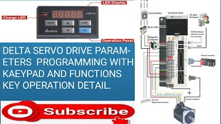 DELTA SERVO DRIVE PARAMETERS PROGRAMMING WITH KEYPAD USEKEYPAD FUNCTIONS KEY WORKING PRINCIPLE [upl. by Nuahsak225]