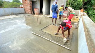 Perfect Roof Chips ConcreteRoof Concrete Waterproof and Cooling Floor Chips Concrete with Cement [upl. by Nadabus]