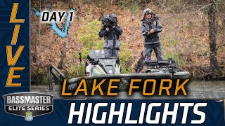 Highlights Day 1 Bassmaster action at Lake Fork [upl. by Aiuqram493]