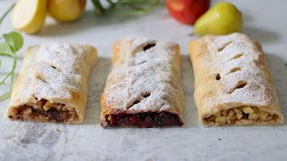 3 STRUDEL di pasta sfoglia  IDEE FACILI E VELOCI  Cucina Botanica [upl. by Hogue]