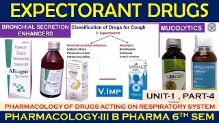 Expectorant amp Antitussive Drugs  Part1 Mechanism and classification  Pharmacology3  U1 L4 [upl. by Karalynn578]