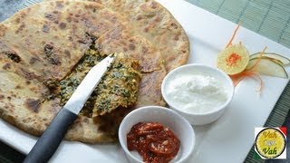 Palak Paneer Paratha  By Vahchef  vahrehvahcom [upl. by Cadal492]