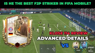 114 KLOSE FULL REVIEW  THE BEST F2P STRIKER fifamobile [upl. by Liddle]